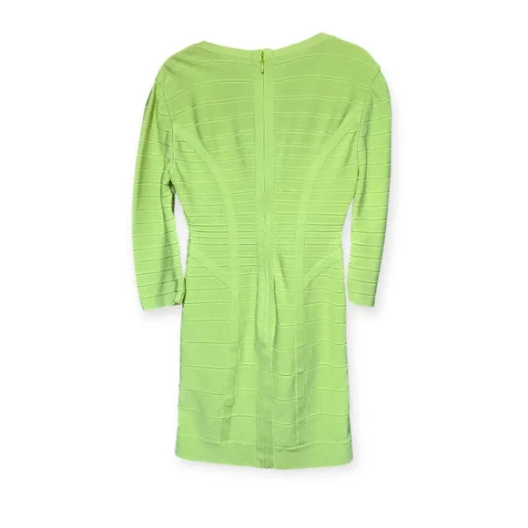 Herve Leger Neon Yellow Green Nathalia Night Out Bandage Dress Size Medium Herve Leger Neon Yellow Green Nathalia Night Out Bandage Dress Size Medium